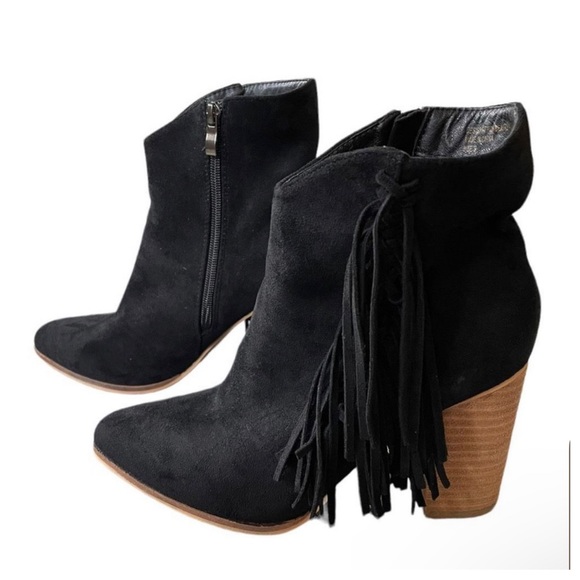 BEAST Jackie Fringe Ankle Boot Black Suede Fringe Booties Size 9 from Buckle - Picture 5 of 10